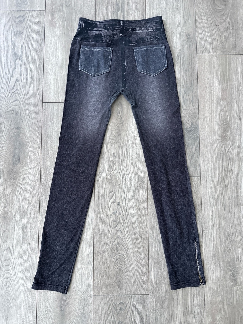 grey lace printed jeggings